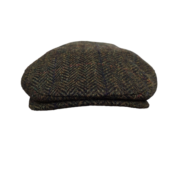 Mucros XXS Trinity Kids Tweed 100% Wool Green Herringbone Ireland Flat Cap - Picture 4 of 16